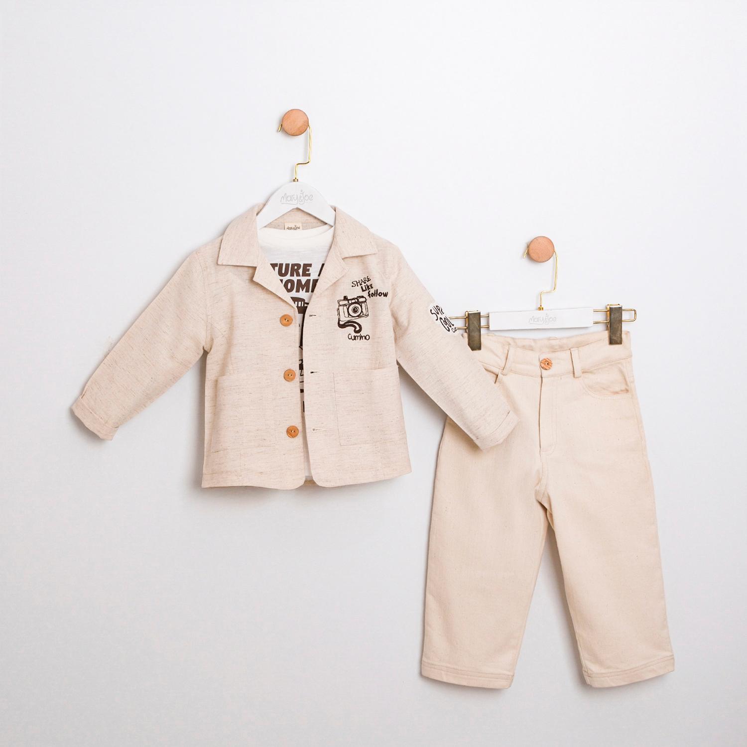 CUMİNO Brendon 3'lü Erkek Takım - Bej