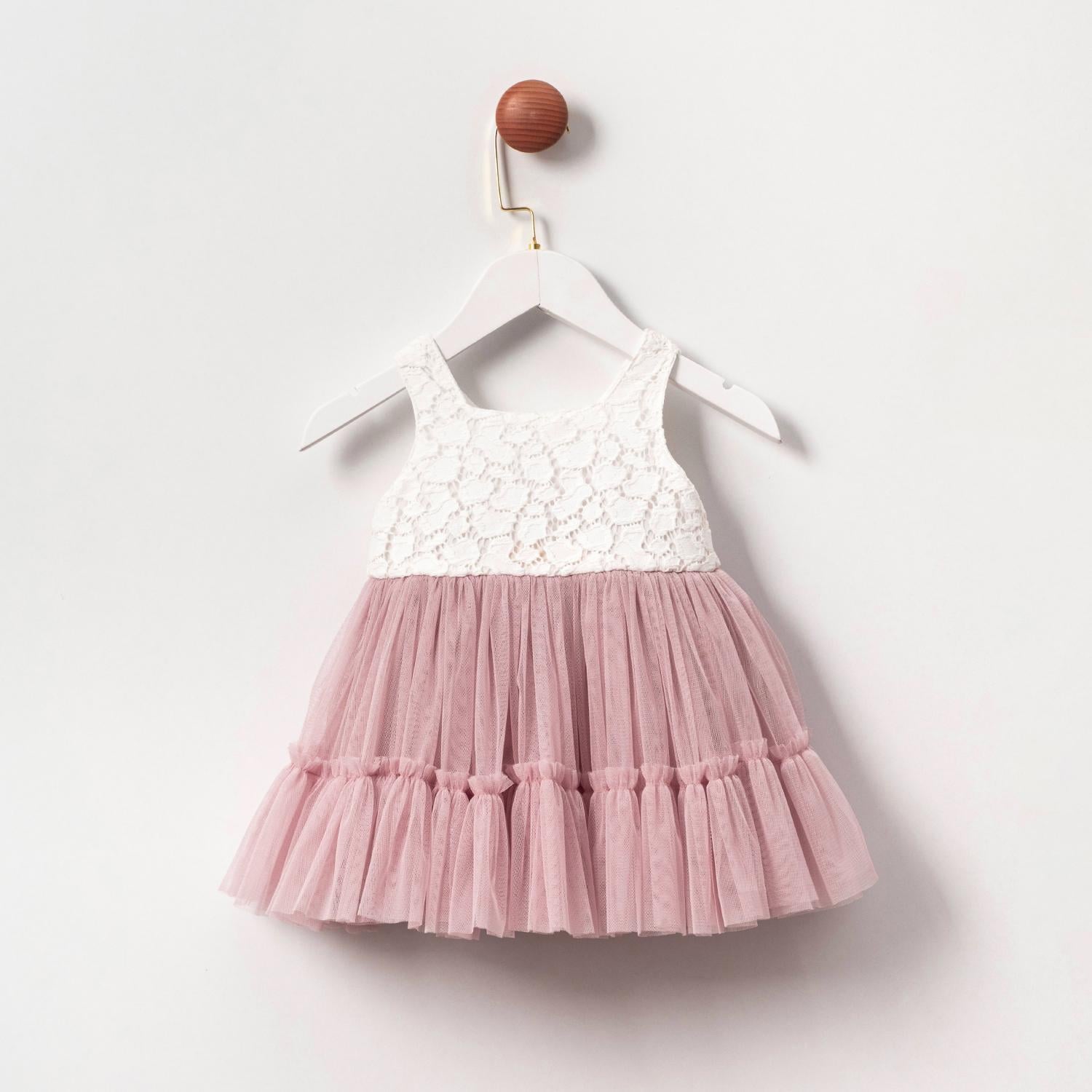 CUMİNO Cherry Kız Elbise - Pudra