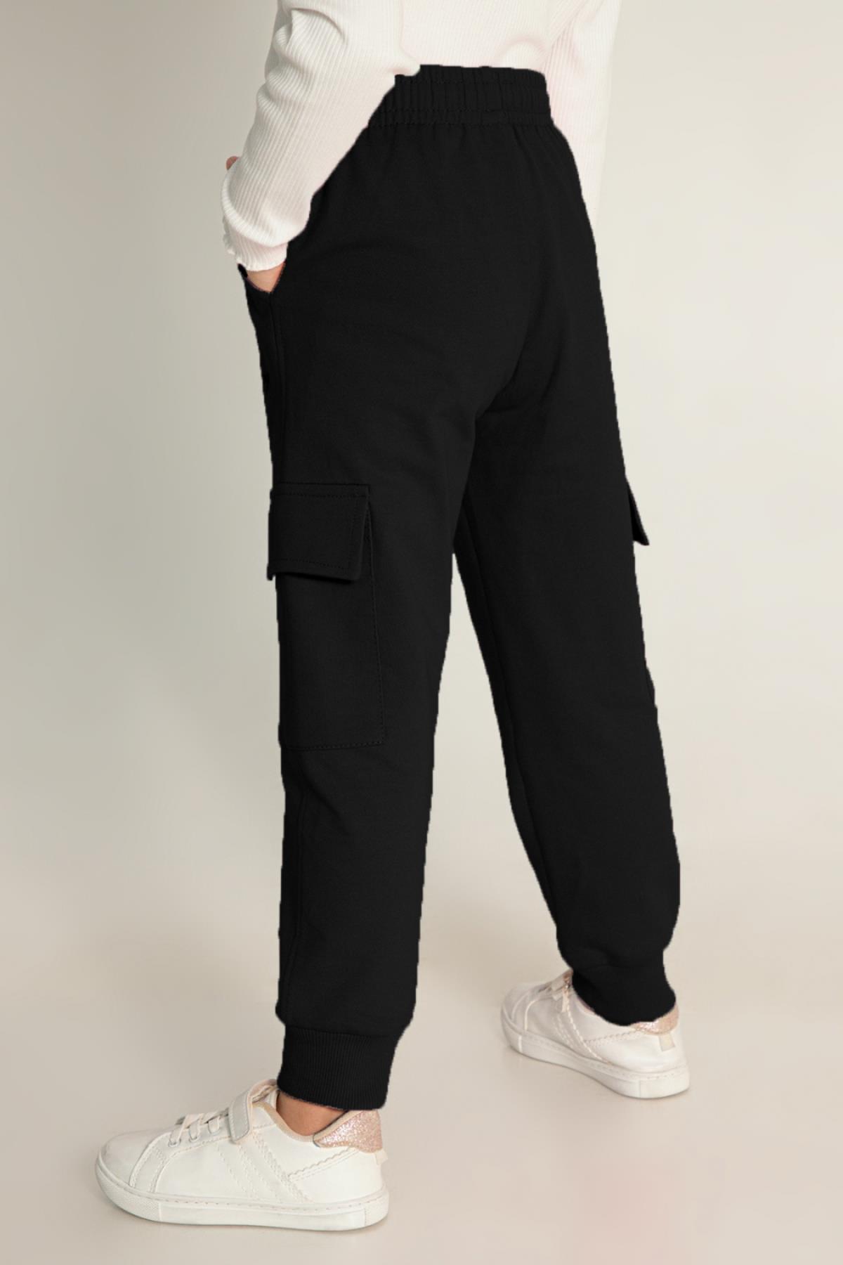 DMB Baskılı Kız Eşofman Altı - Siyah