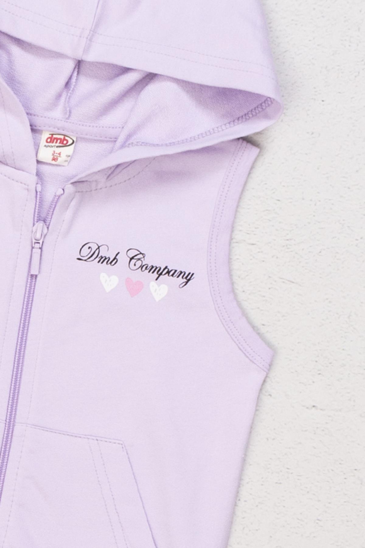 DMB Baskılı Kız Yelek - Lila