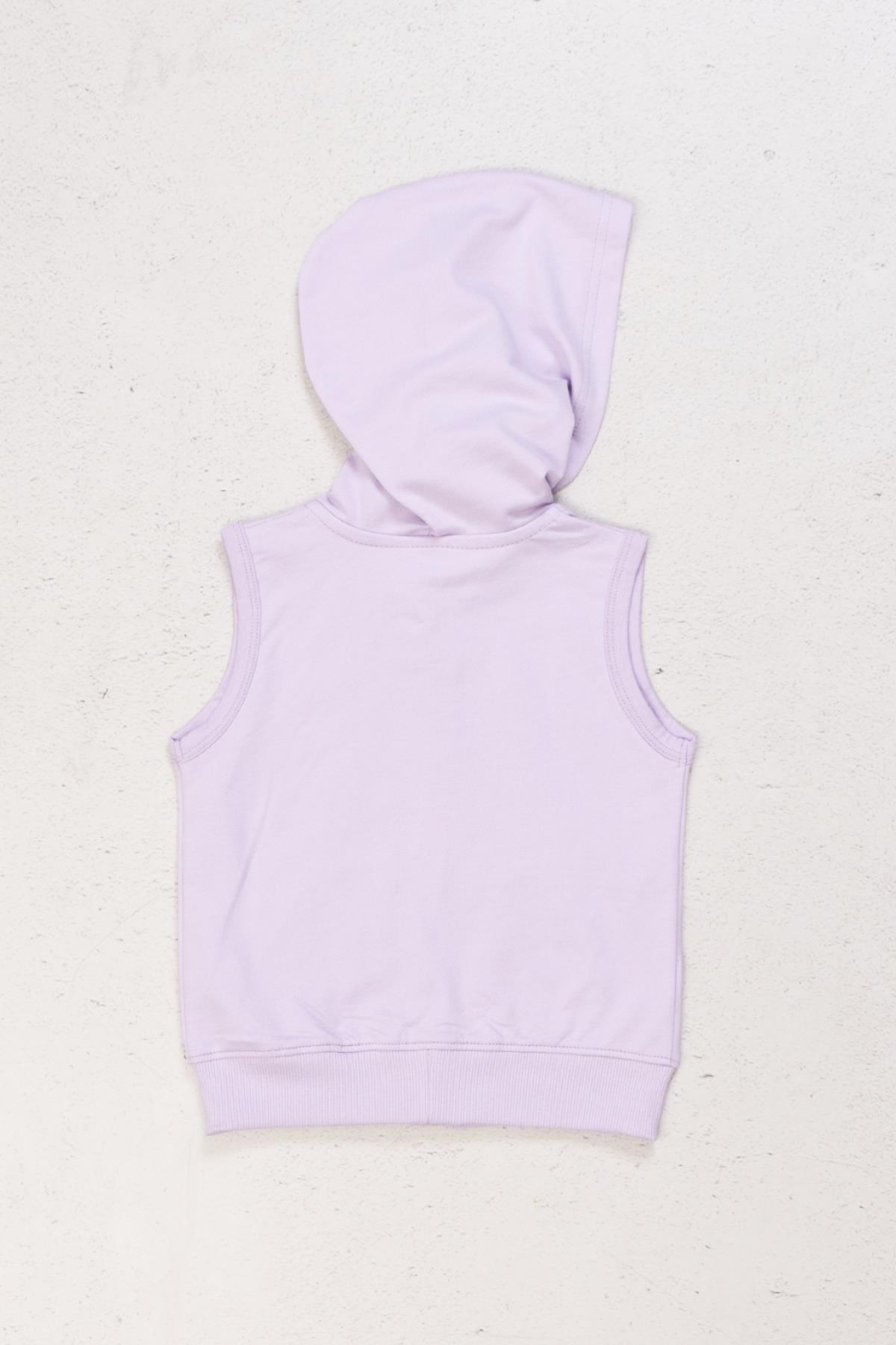 DMB Baskılı Kız Yelek - Lila