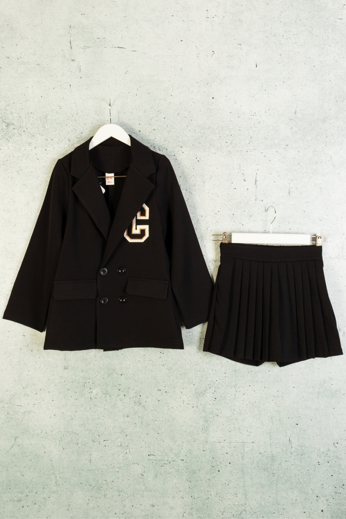 DMB Ceketli Şort Etekli Takım - Siyah