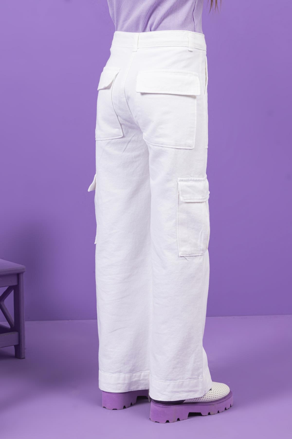 DMB Kargo Kız Kot Pantolon - Beyaz