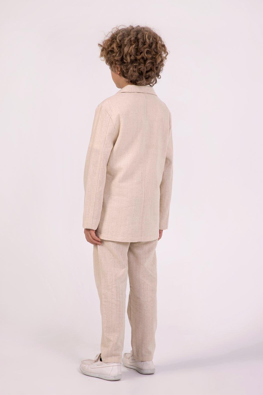 DMB Keten Erkek 3'lü Takım - Bej