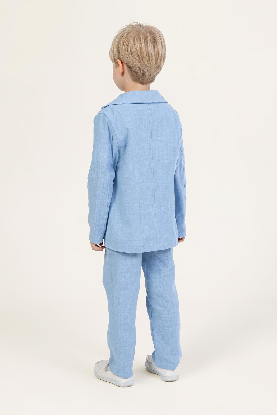 DMB Keten Erkek 3'lü Takım - Mavi