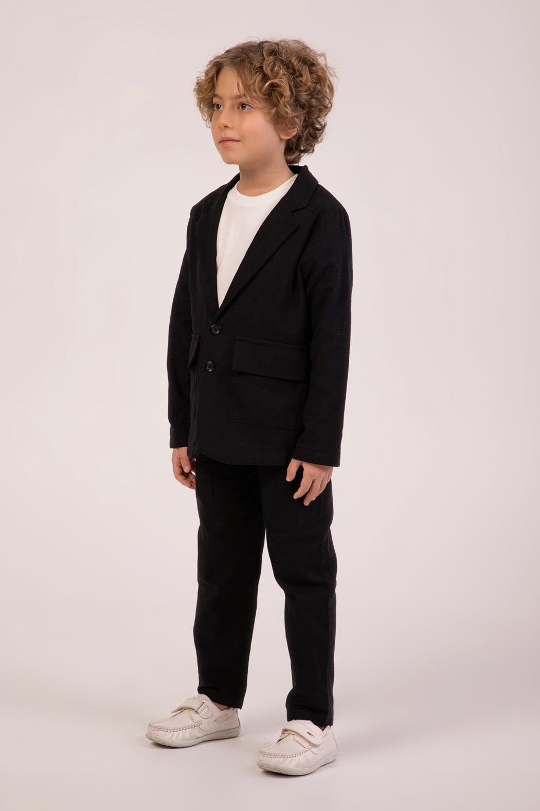 DMB Keten Erkek 3'lü Takım - Siyah