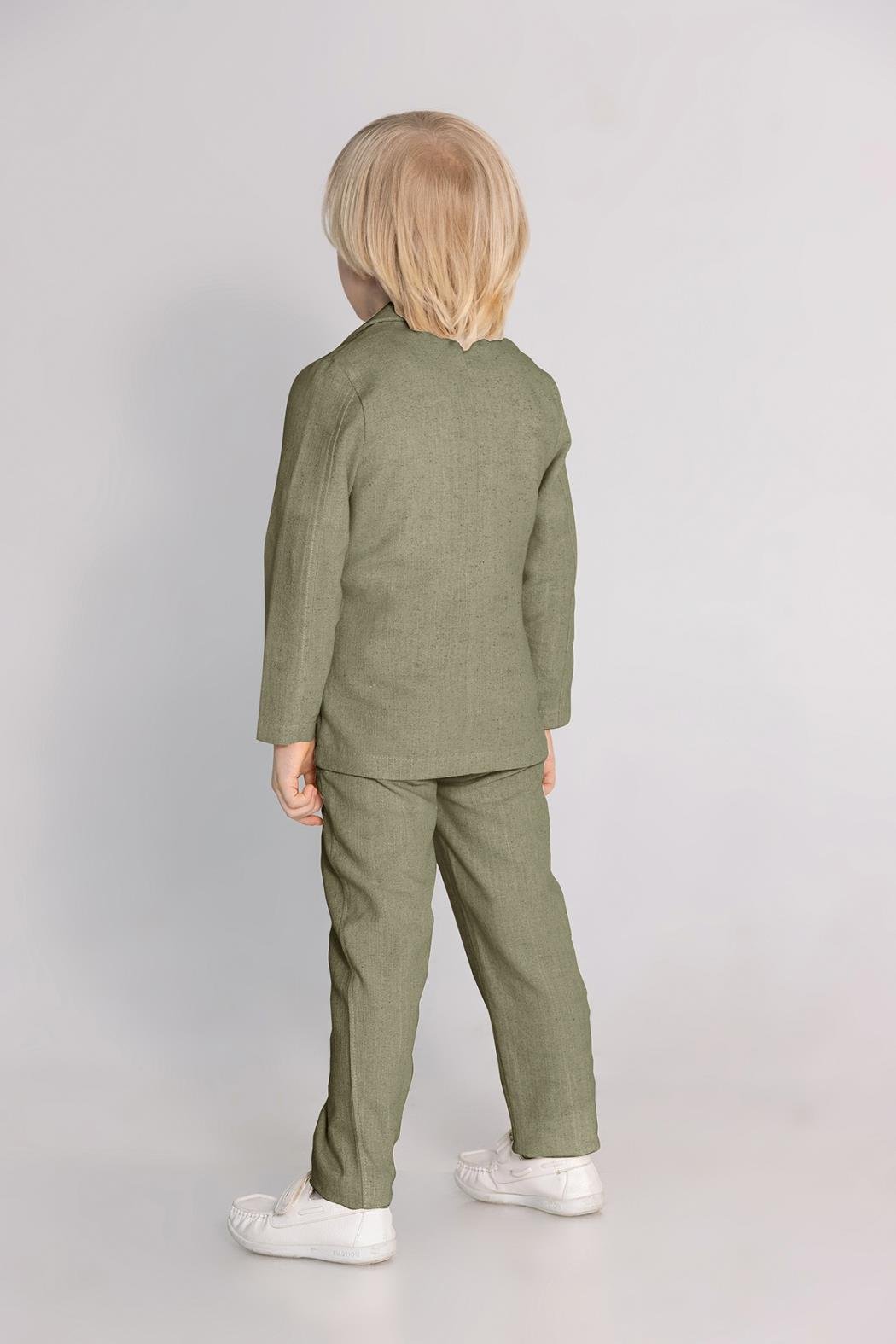 DMB Keten Erkek 3'lü Takım - Yeşil Haki