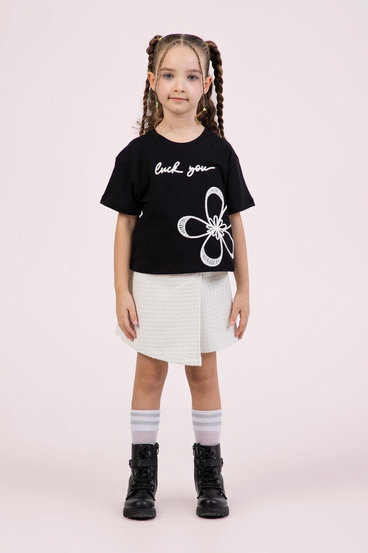 DMB Önü Fiyonklu Şort Etek - Ekru