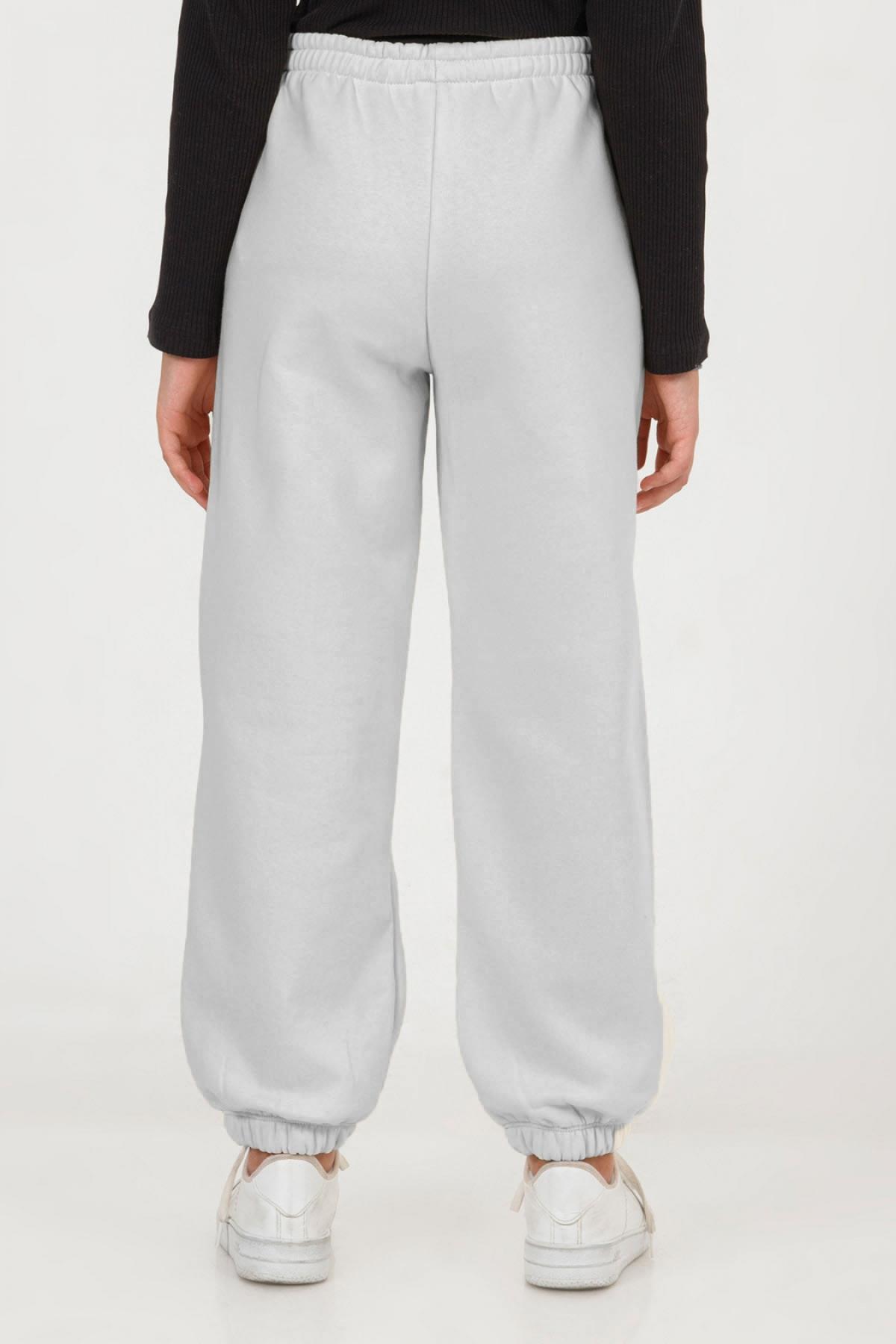 DMB Paçası Lastikli Kız Eşofman - Gri