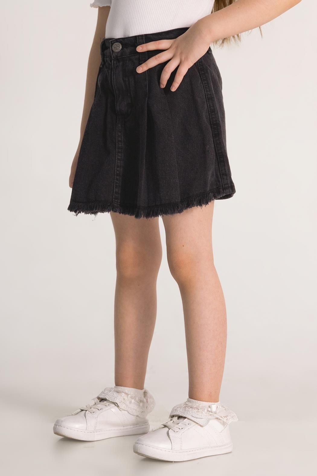 Dmb Püsküllü Kız Şort Etek - Siyah