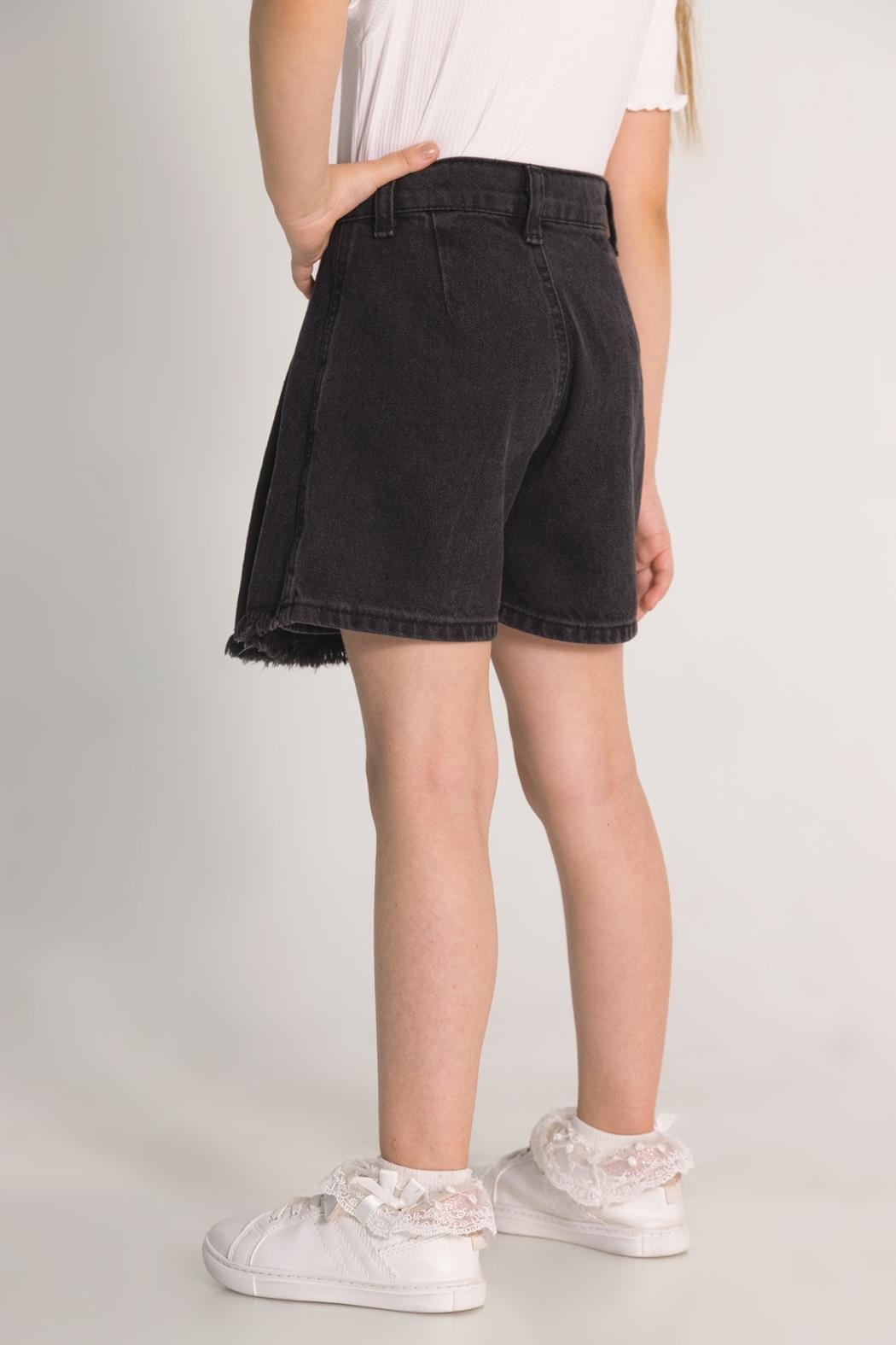 Dmb Püsküllü Kız Şort Etek - Siyah