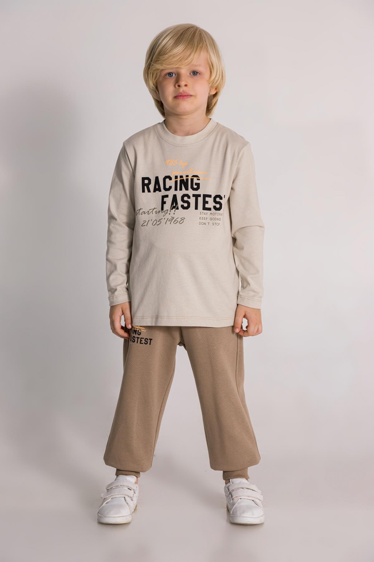 DMB Racing Fastest Yazılı Erkek Takım - Bej