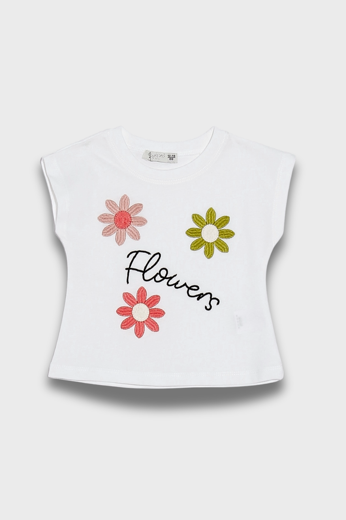 ESCABEL Çiçek İşlemeli Tişört - Beyaz