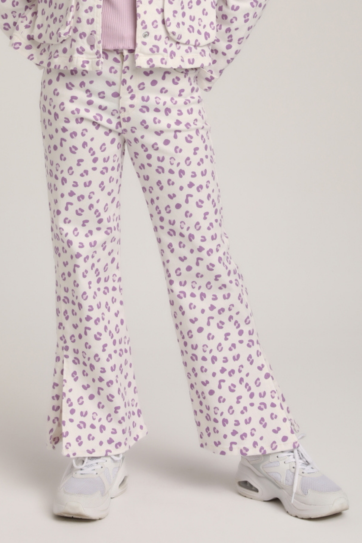 ESCABEL Mini Leopar Kız Pantolon - Mor