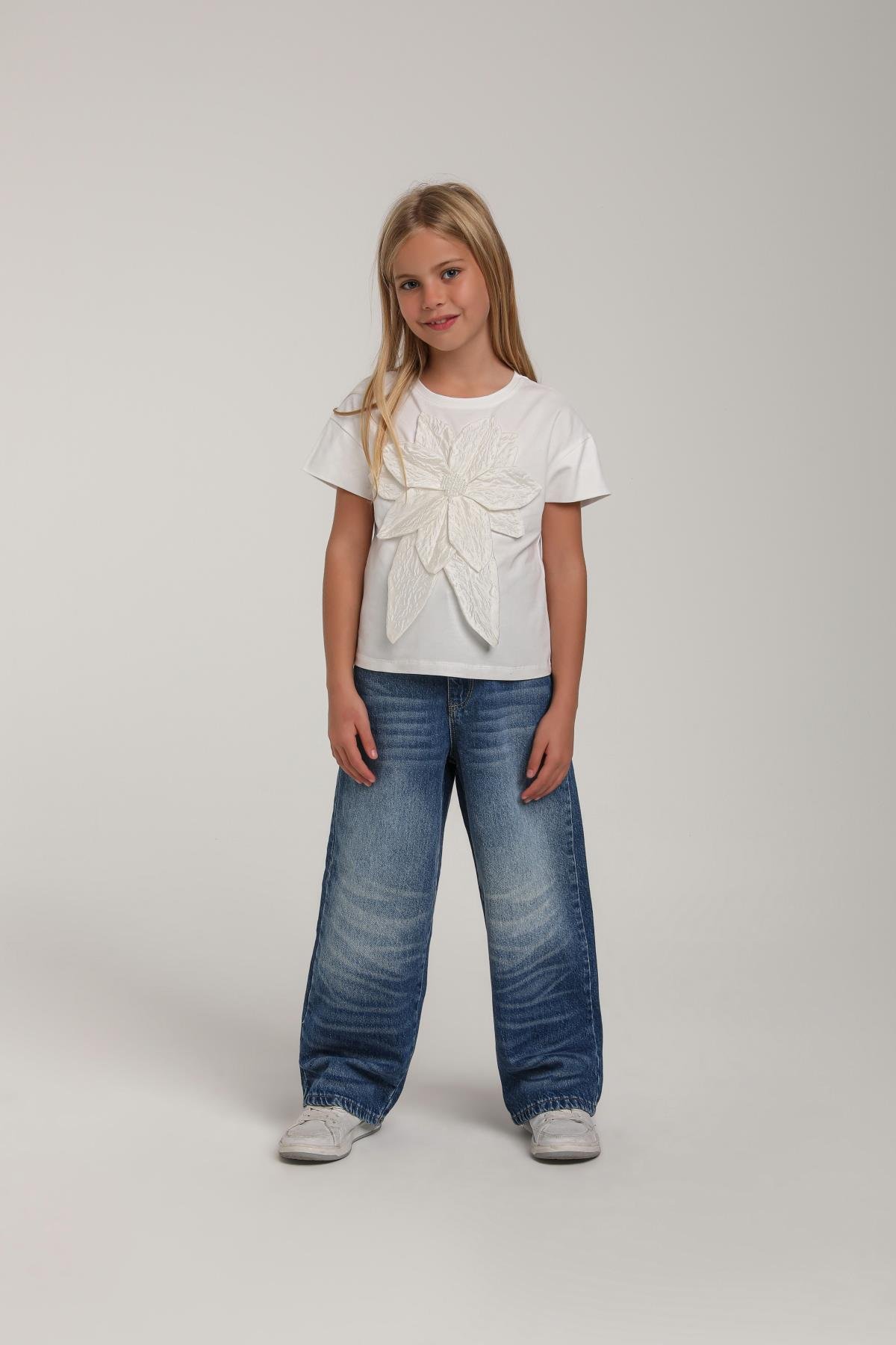 ESCABEL Önü Kabartma Çiçekli Bluz - Ekru