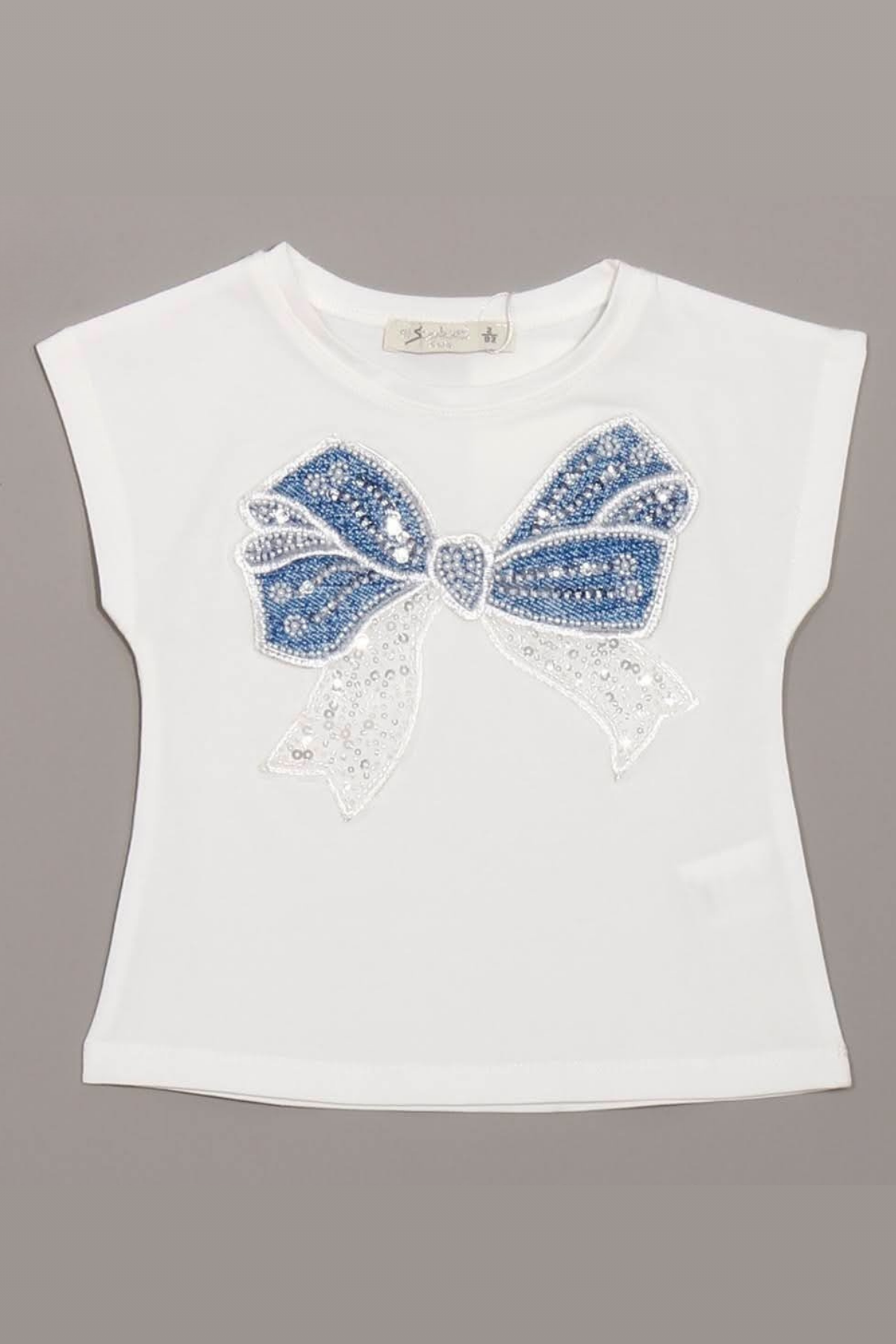 ESSCABEL Önü Kelebekli Tişört - Beyaz