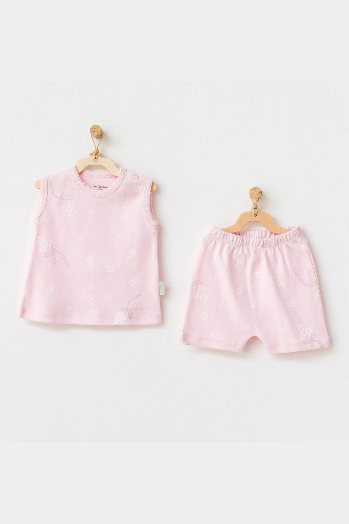 Fiyonklu Bebe Takım - Pembe