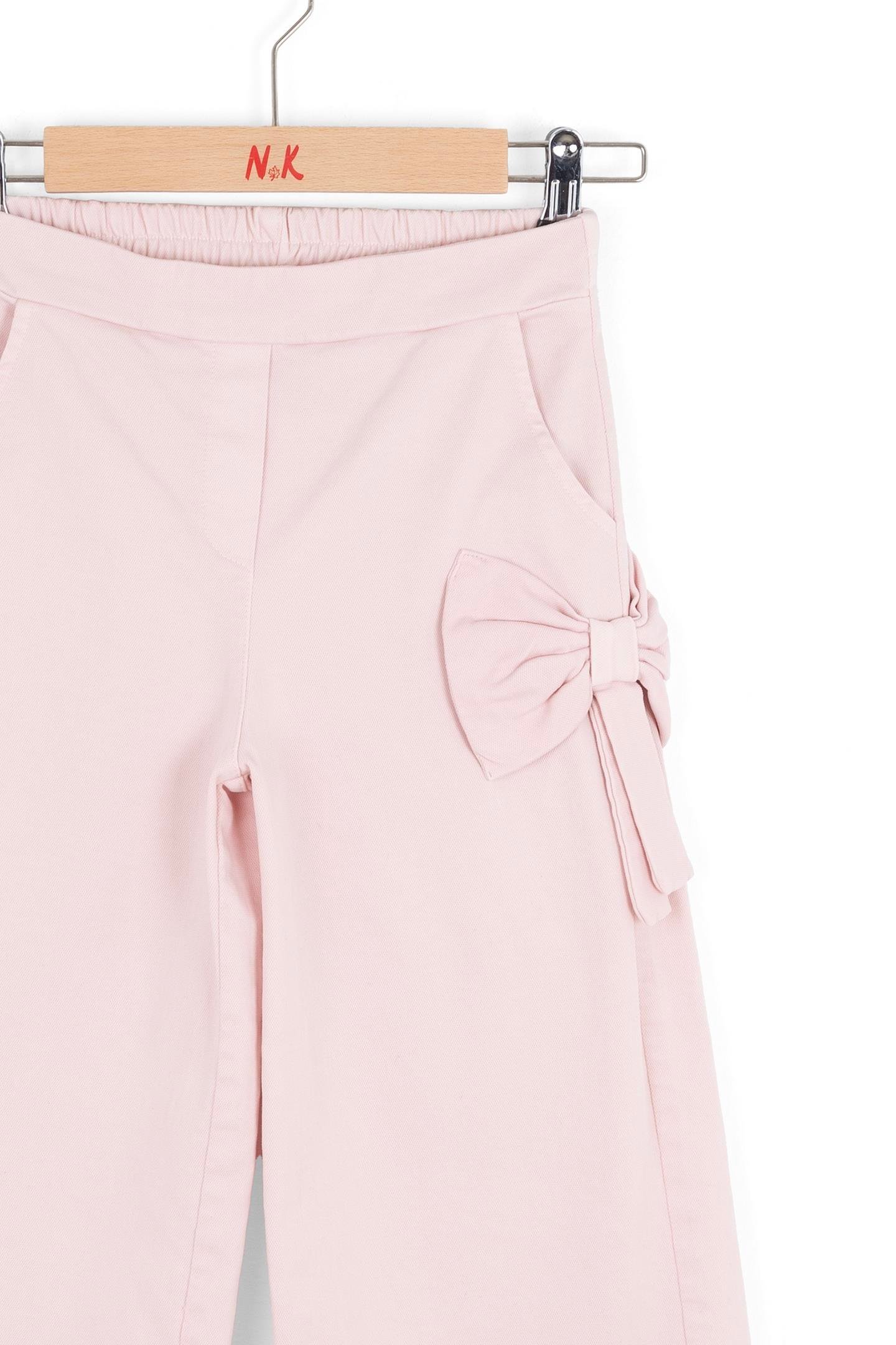 Fiyonklu Kız Pantolon - Pembe