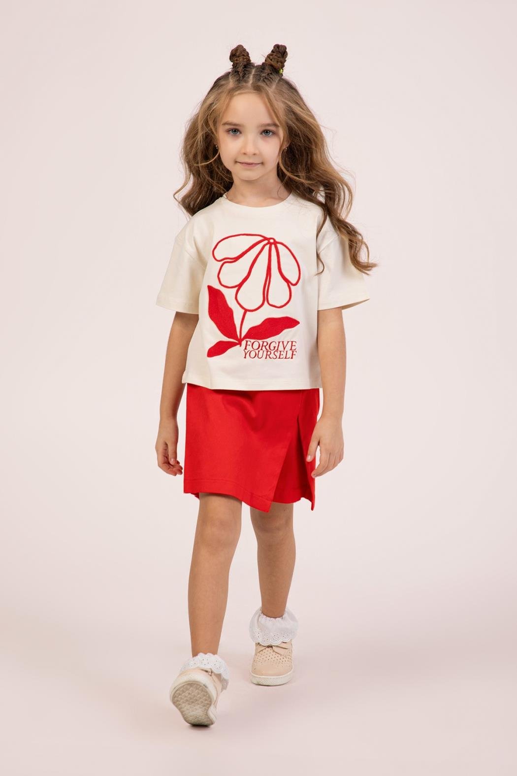 Forgive Kız Şort Etekli Takım - Bej