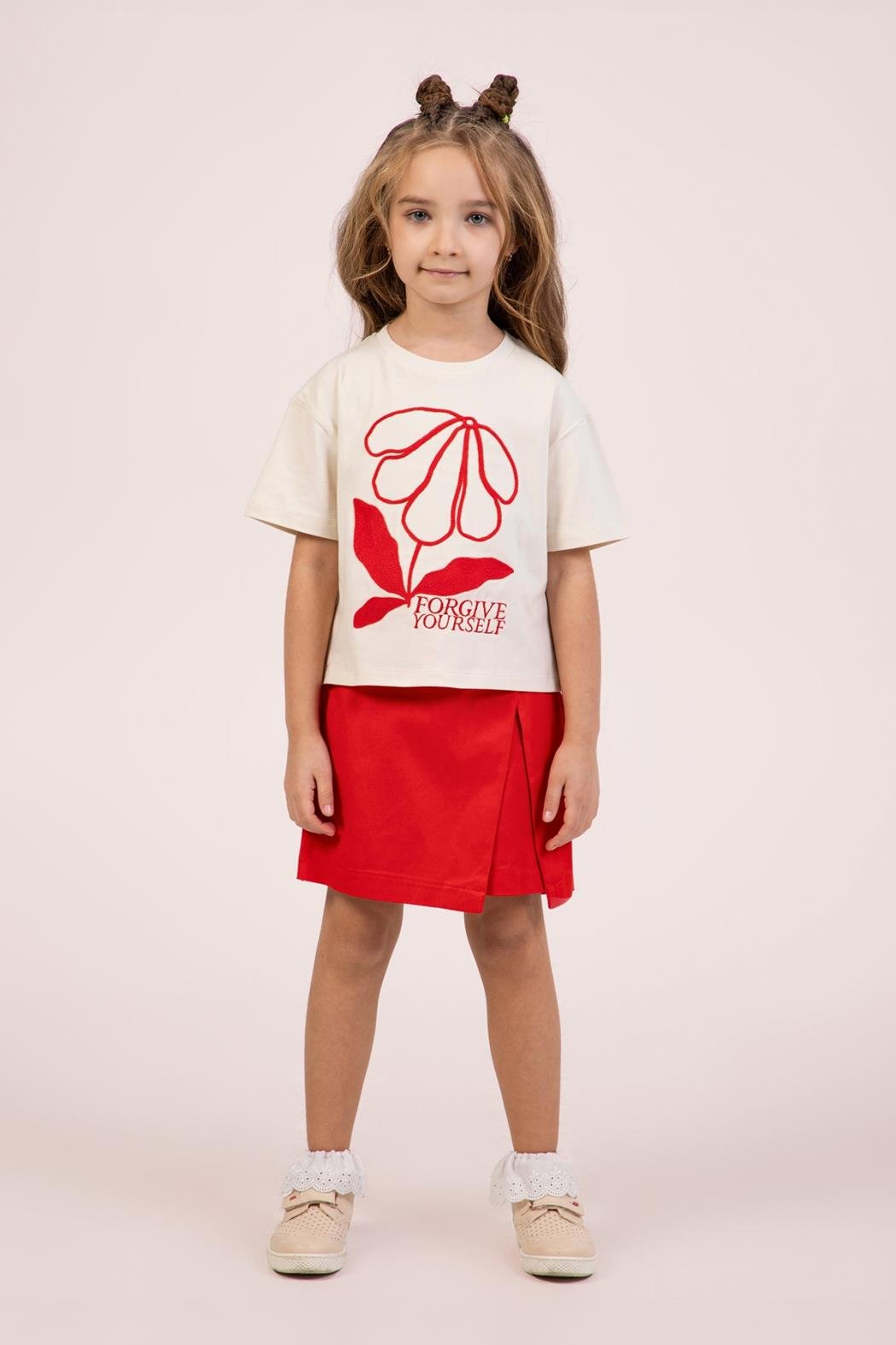 Forgive Kız Şort Etekli Takım - Bej