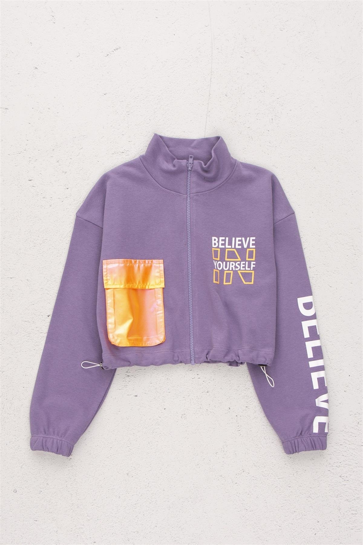 FOSFORLU LİLA SWEAT HIRKA - LİLA