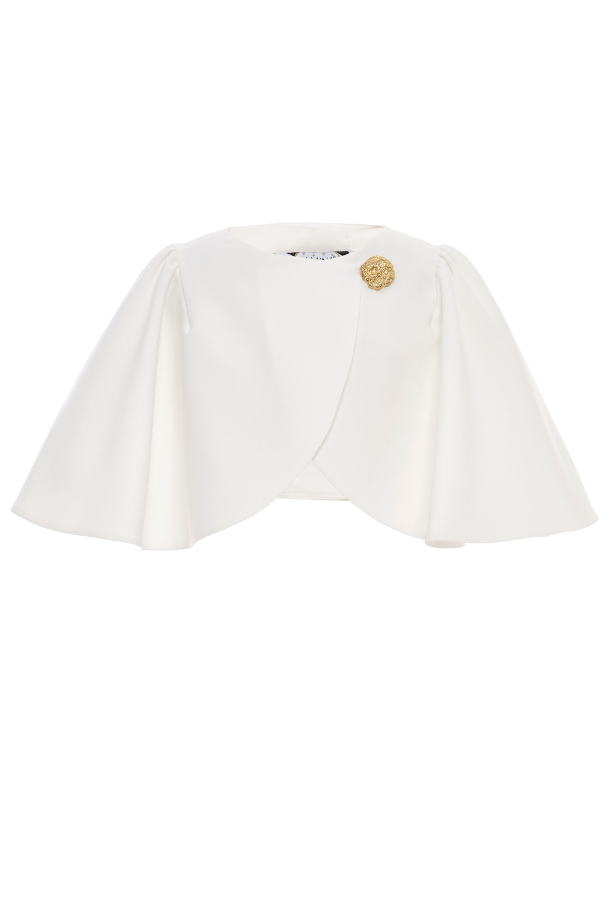 Gold Düğmeli Bolero - Ekru
