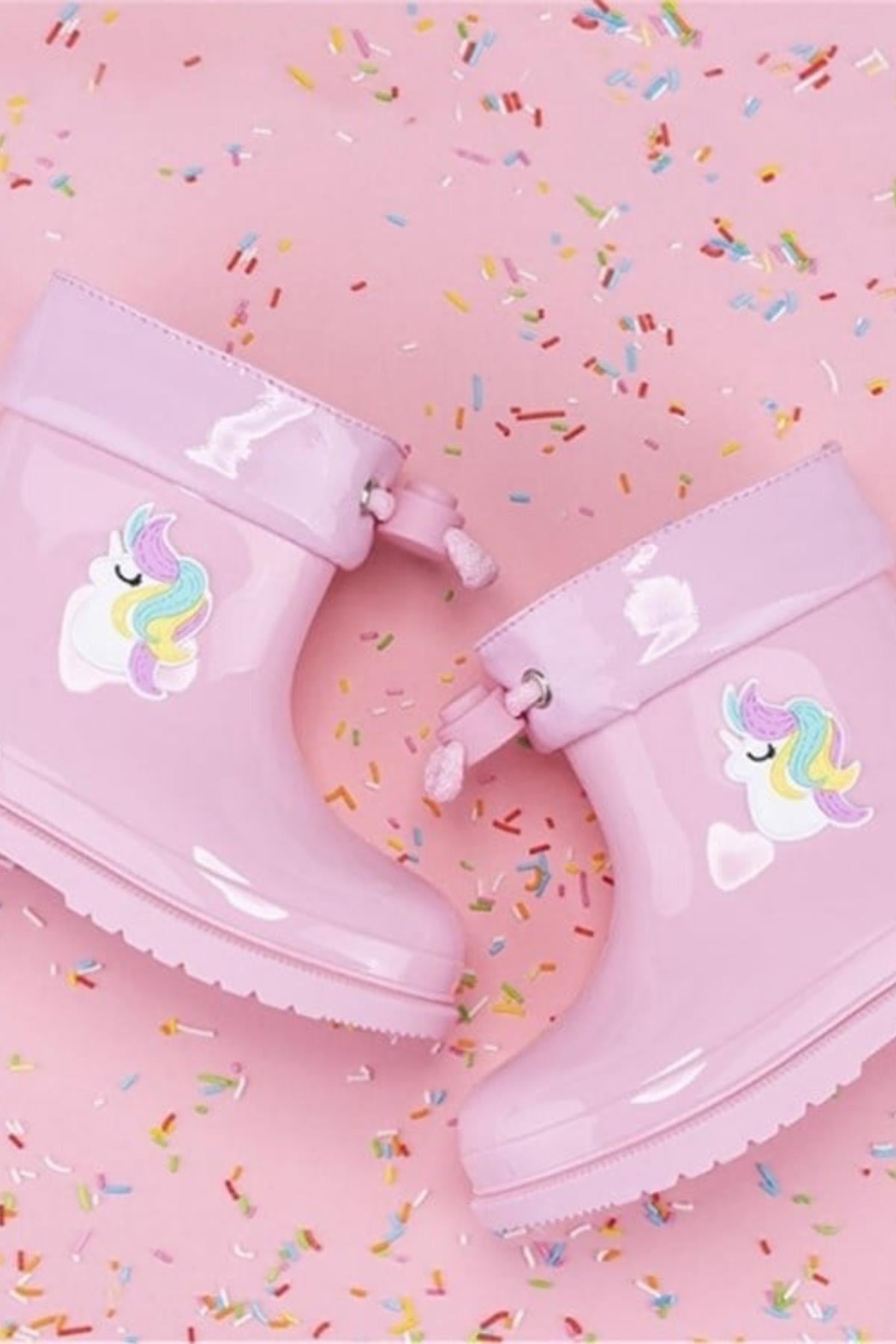 İgor Unicorn Baskılı Kız Bot - Pembe
