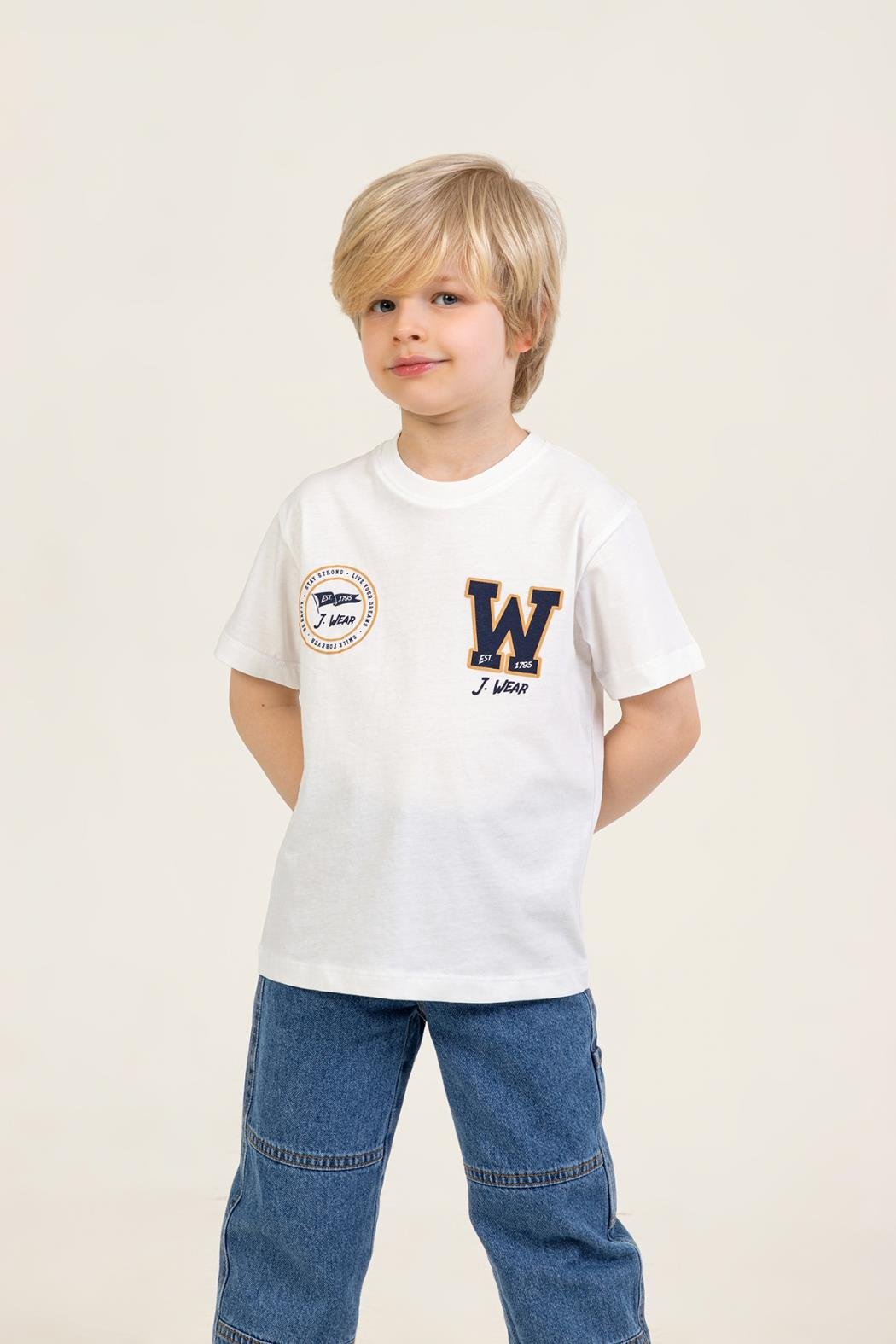 J.Wear Erkek Tişört - Ekru