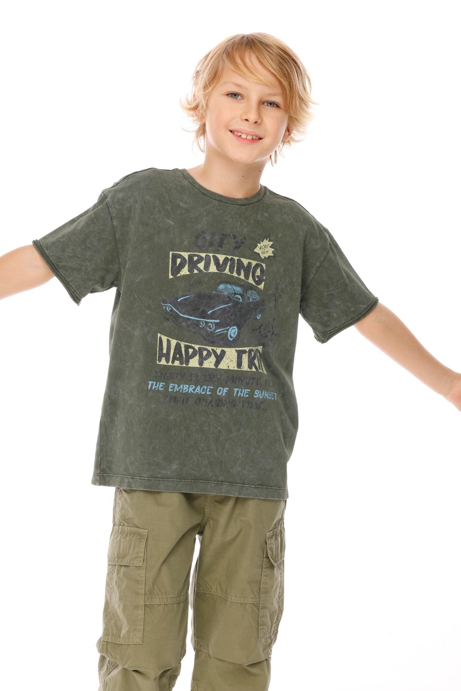 JENA Driving Arabalı Erkek Tişört - Yeşil