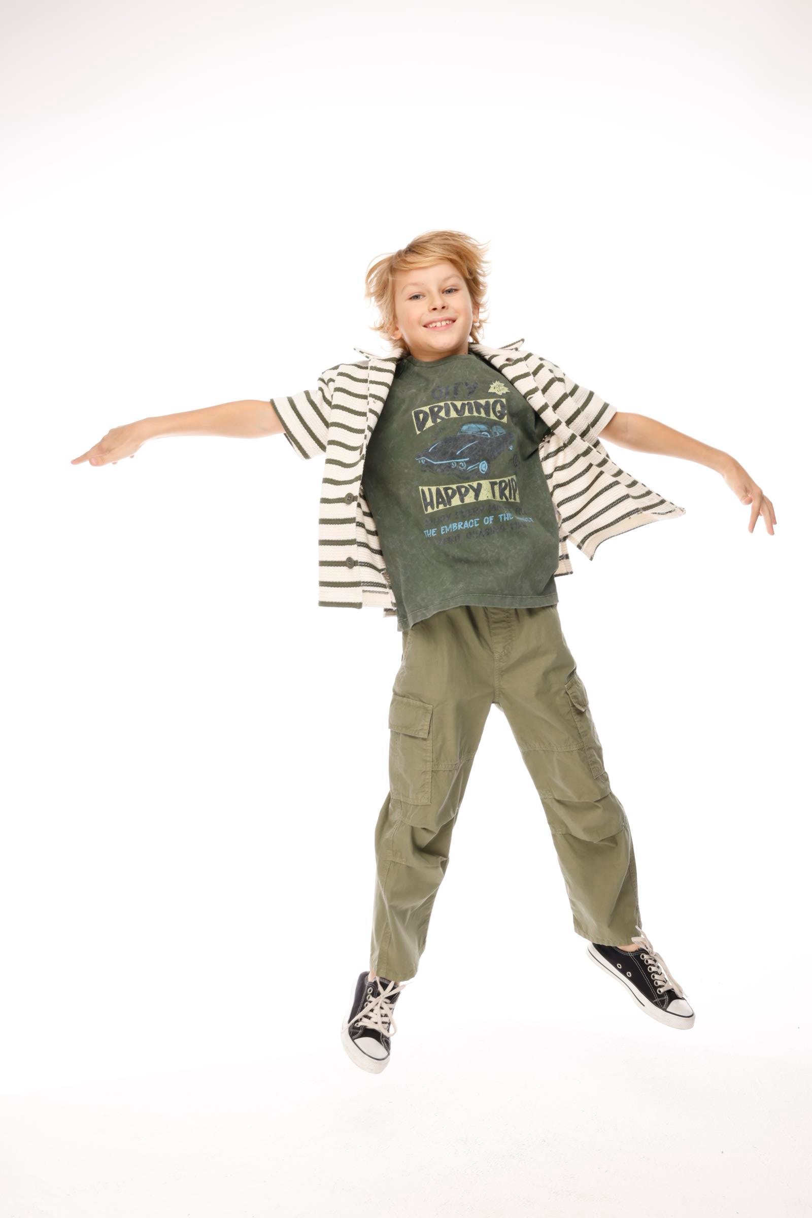 JENA Driving Arabalı Erkek Tişört - Yeşil