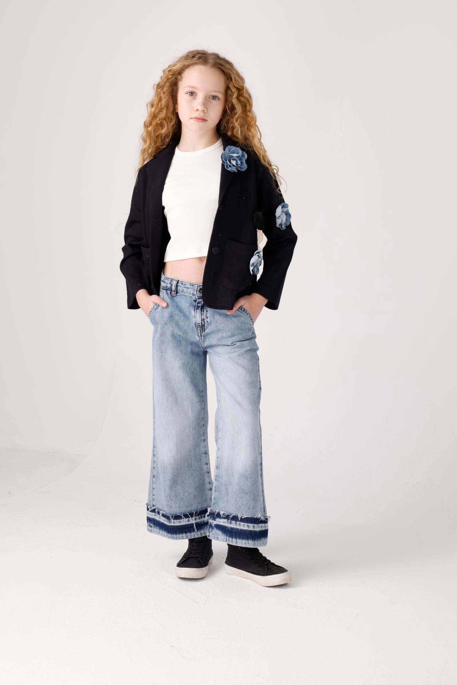 JENA Pis Paça Kız Pantolon - Mavi