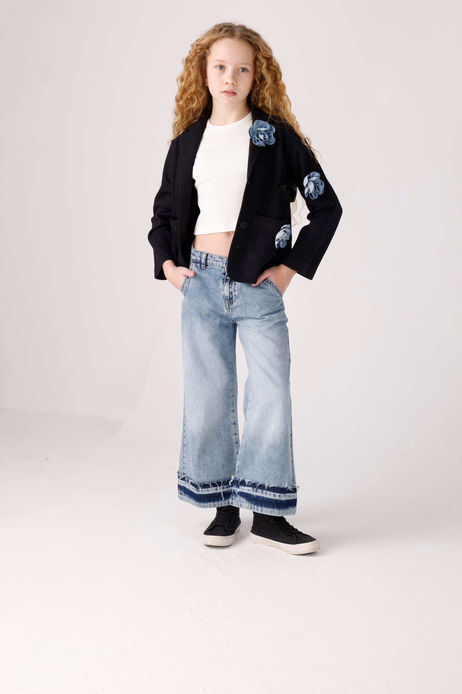 JENA Pis Paça Kız Pantolon - Mavi