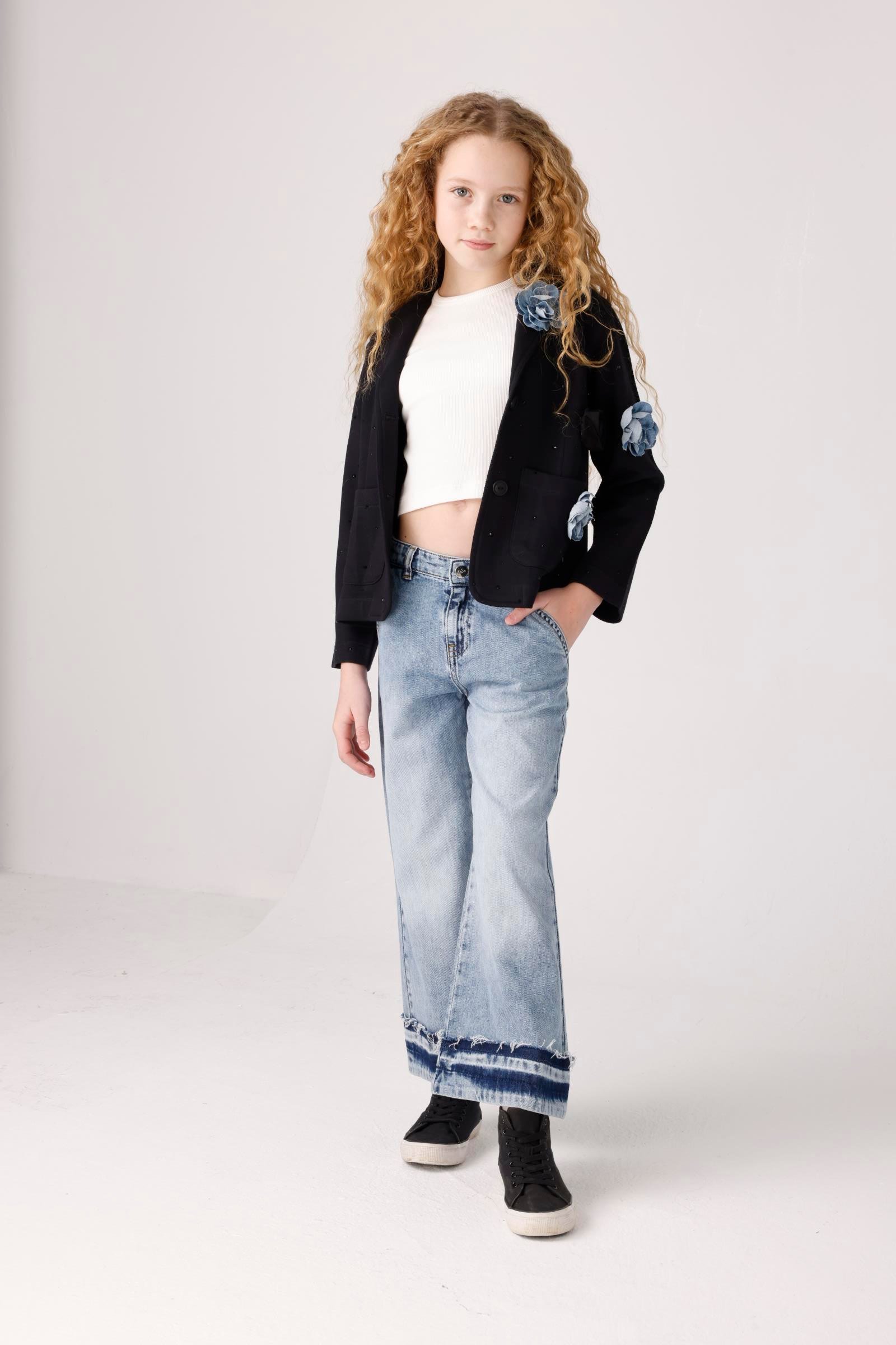 JENA Pis Paça Kız Pantolon - Mavi