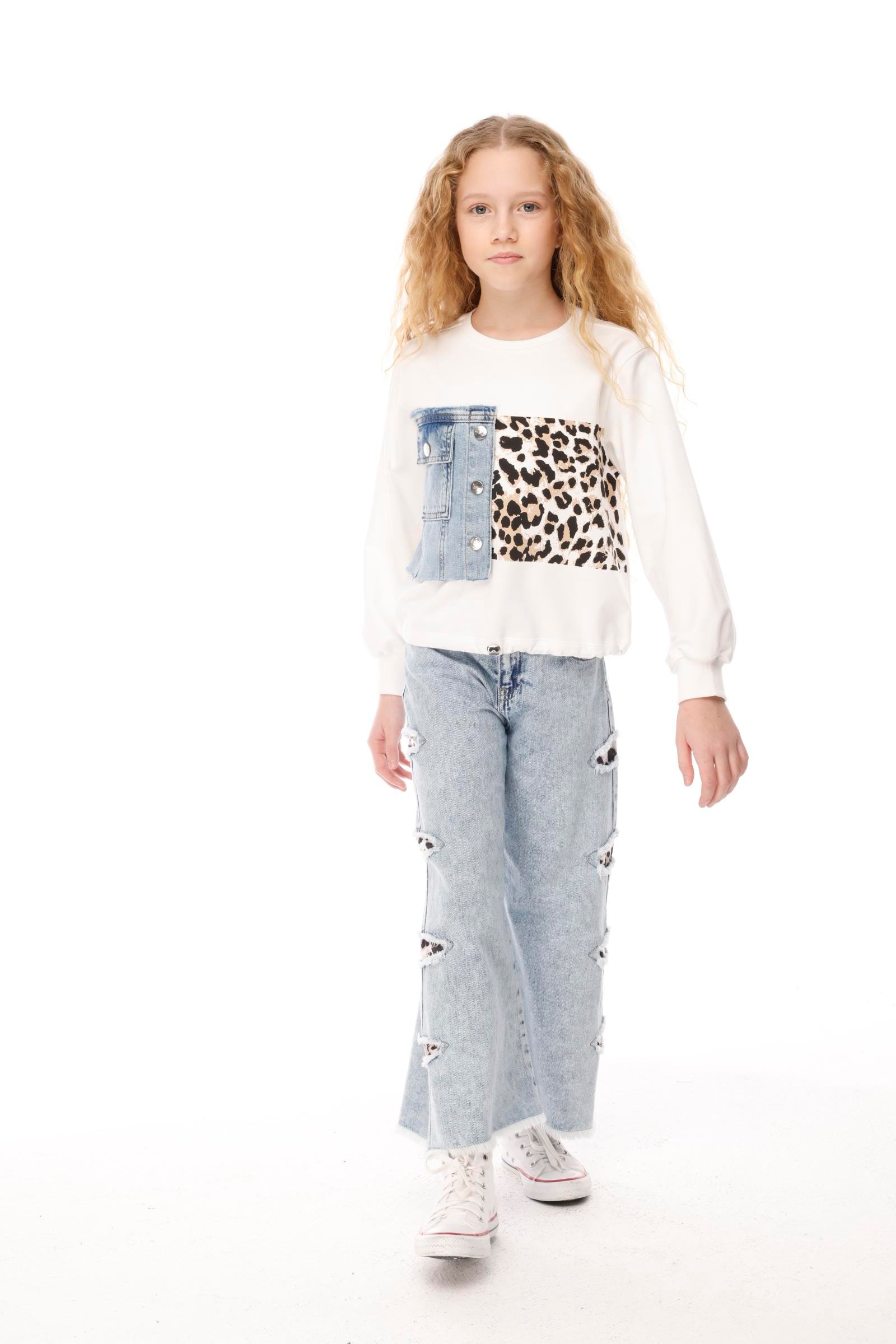 JENA Style Kız Sweat - Beyaz