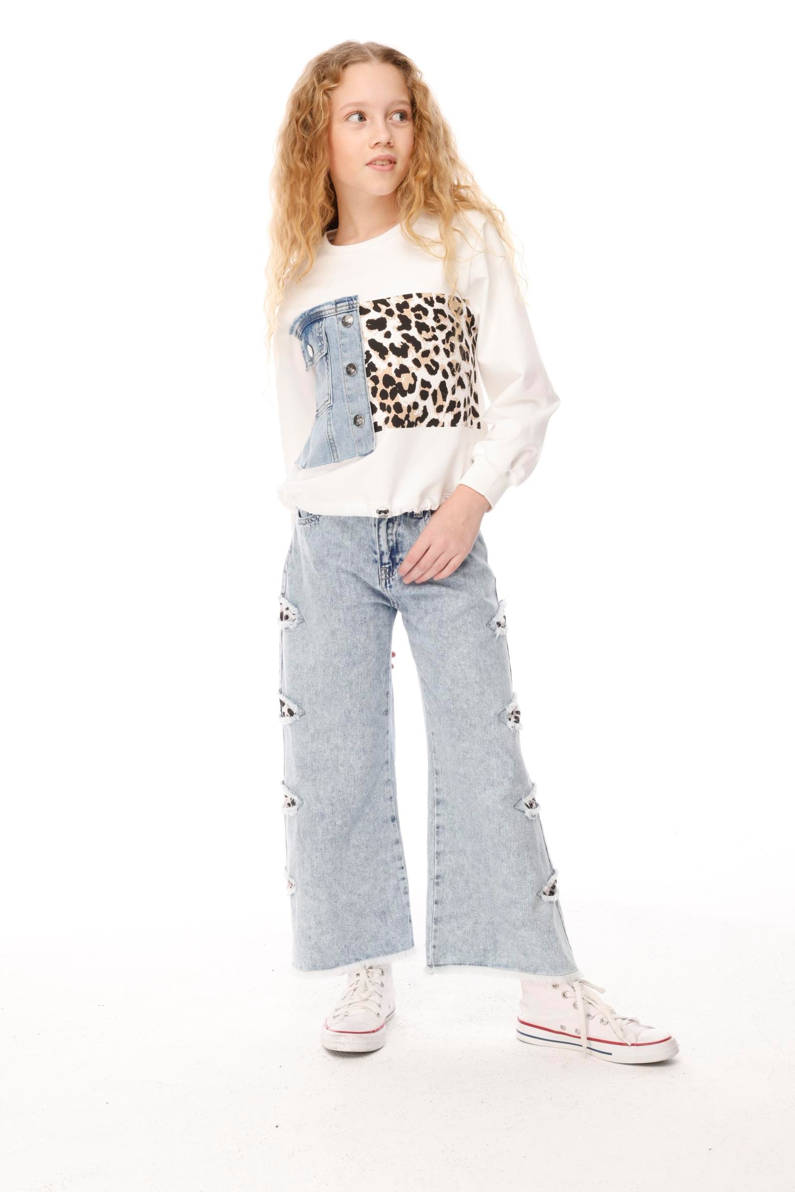 JENA Style Kız Sweat - Beyaz