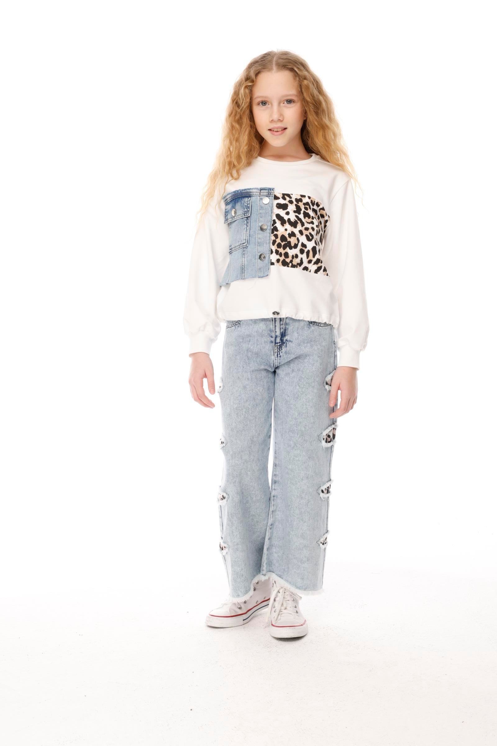 JENA Style Kız Sweat - Beyaz