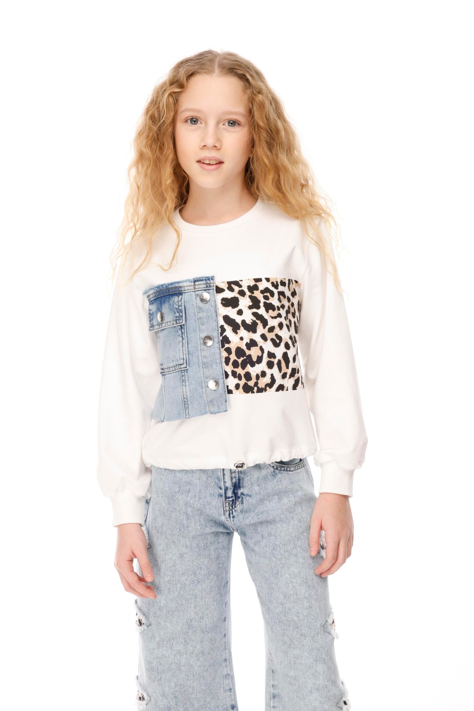 JENA Style Kız Sweat - Beyaz