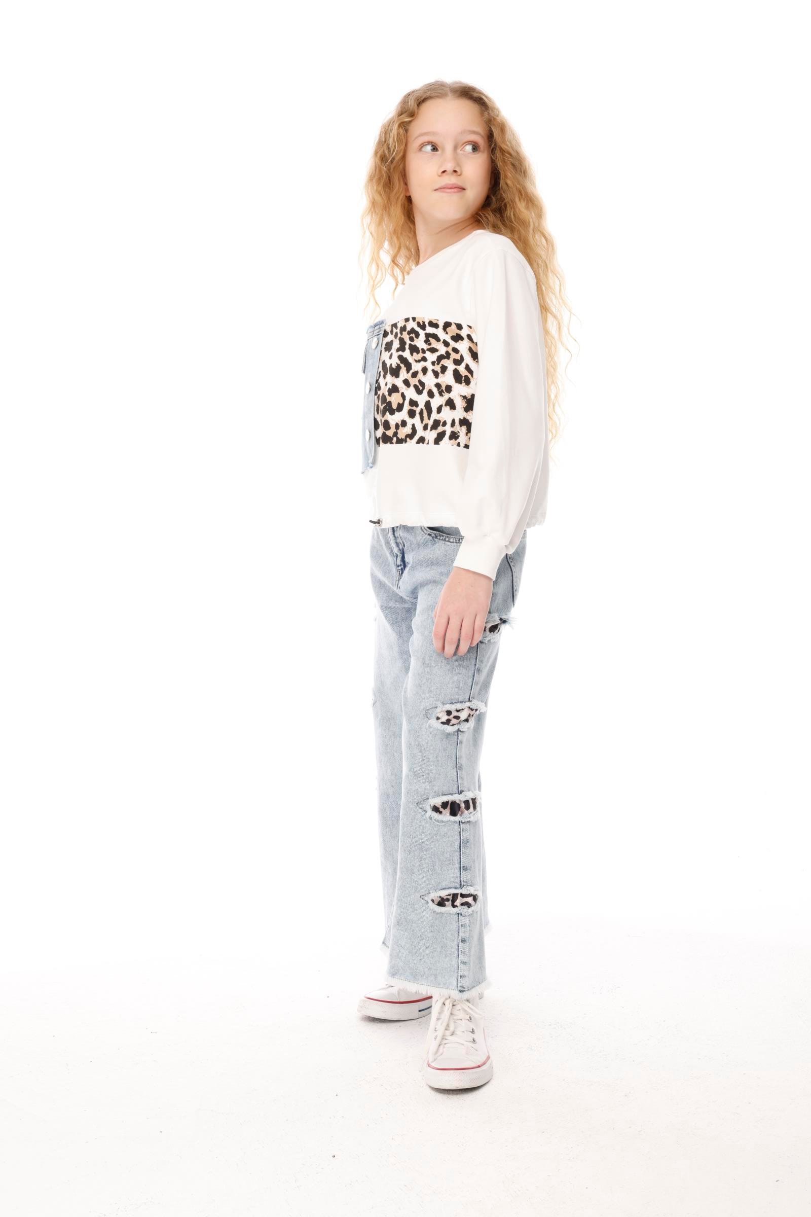 JENA Style Kız Sweat - Beyaz