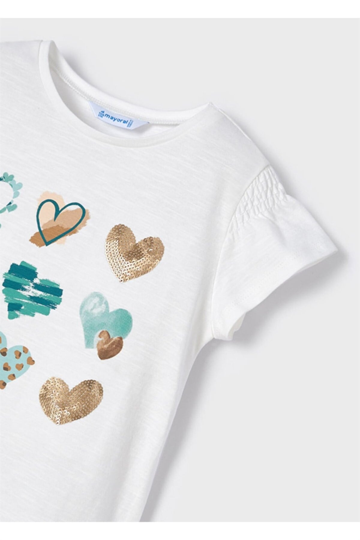 KALP BASKILI T-SHIRT - KREM