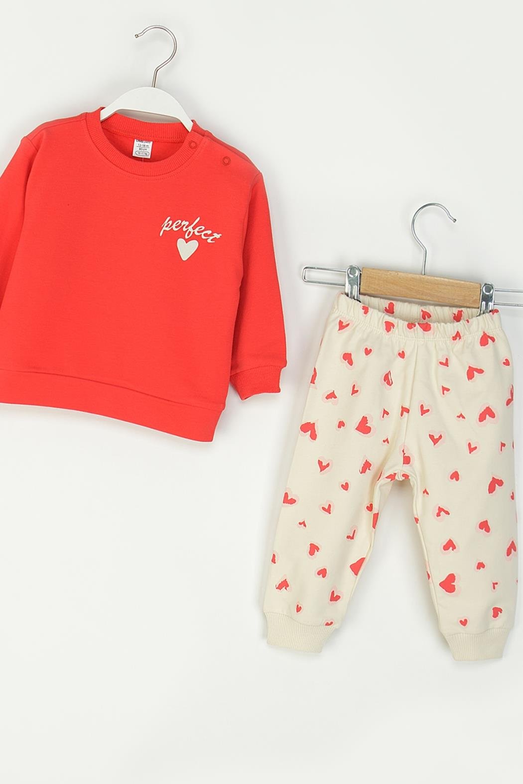 Kalpli Kız Bebe Takım - Nar Çiçeği