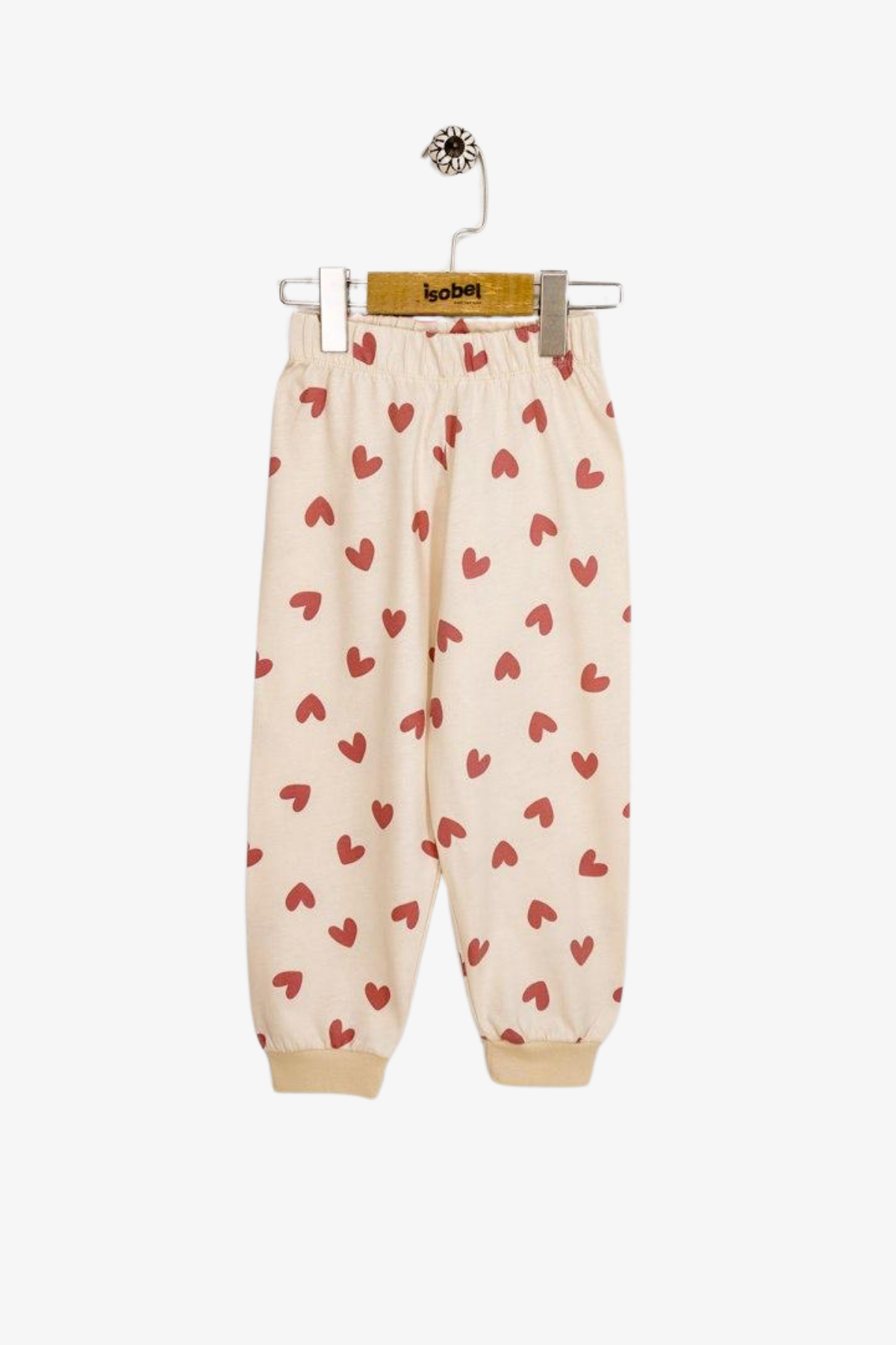 Kalpli Kız Çocuk Pijama - Bej