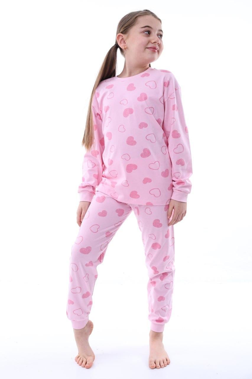 Kalpli Kız Çocuk Pijama Takımı - Pembe
