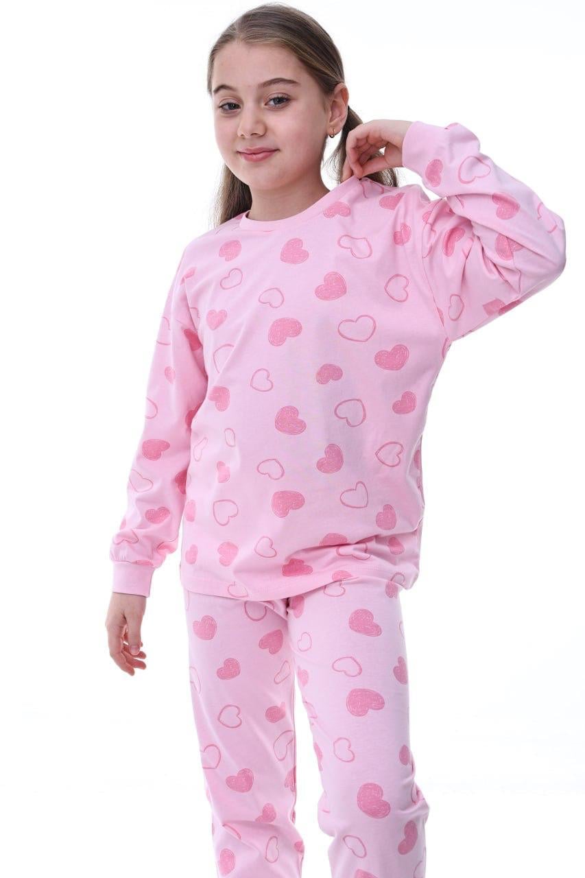 Kalpli Kız Çocuk Pijama Takımı - Pembe