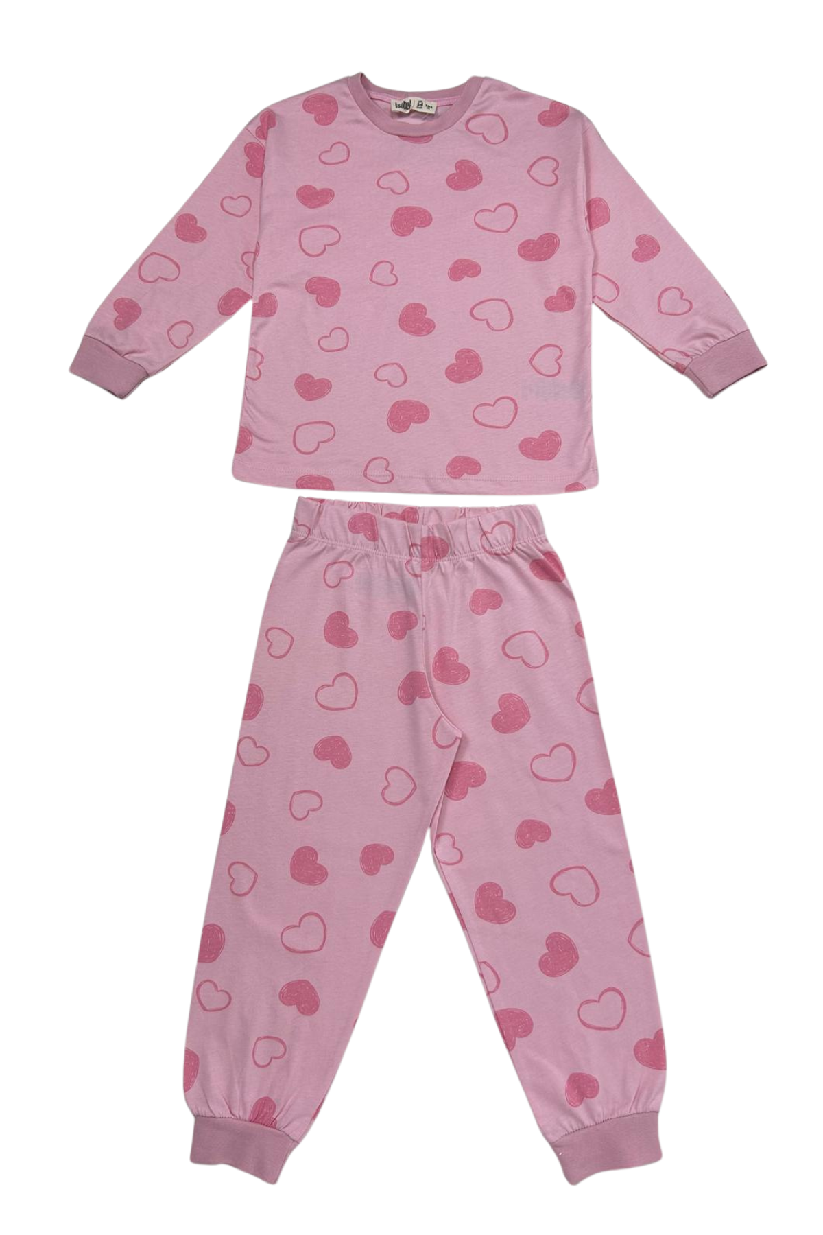 Kalpli Kız Çocuk Pijama Takımı - Pembe
