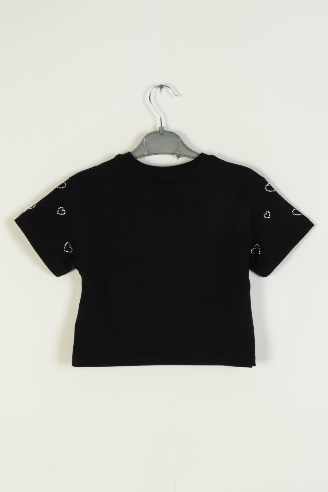 Kalpli Kız Tişört - Siyah