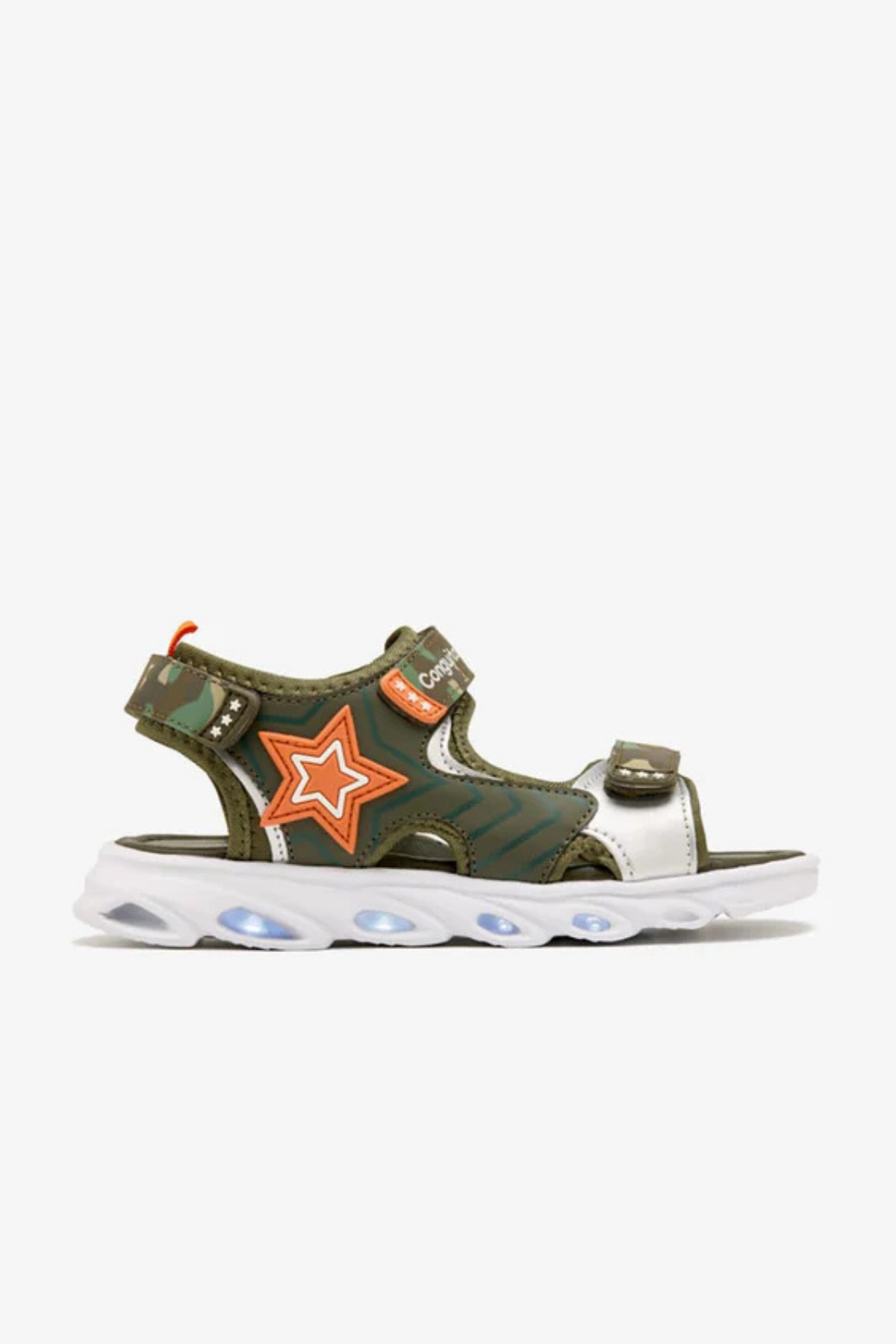 Kamulaj Erkek Işıklı Sandalet - Yeşil Haki