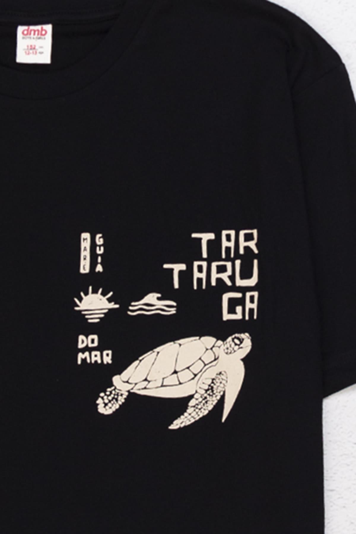 KAPLUMBAĞA BASKILI ERKEK T-SHIRT
