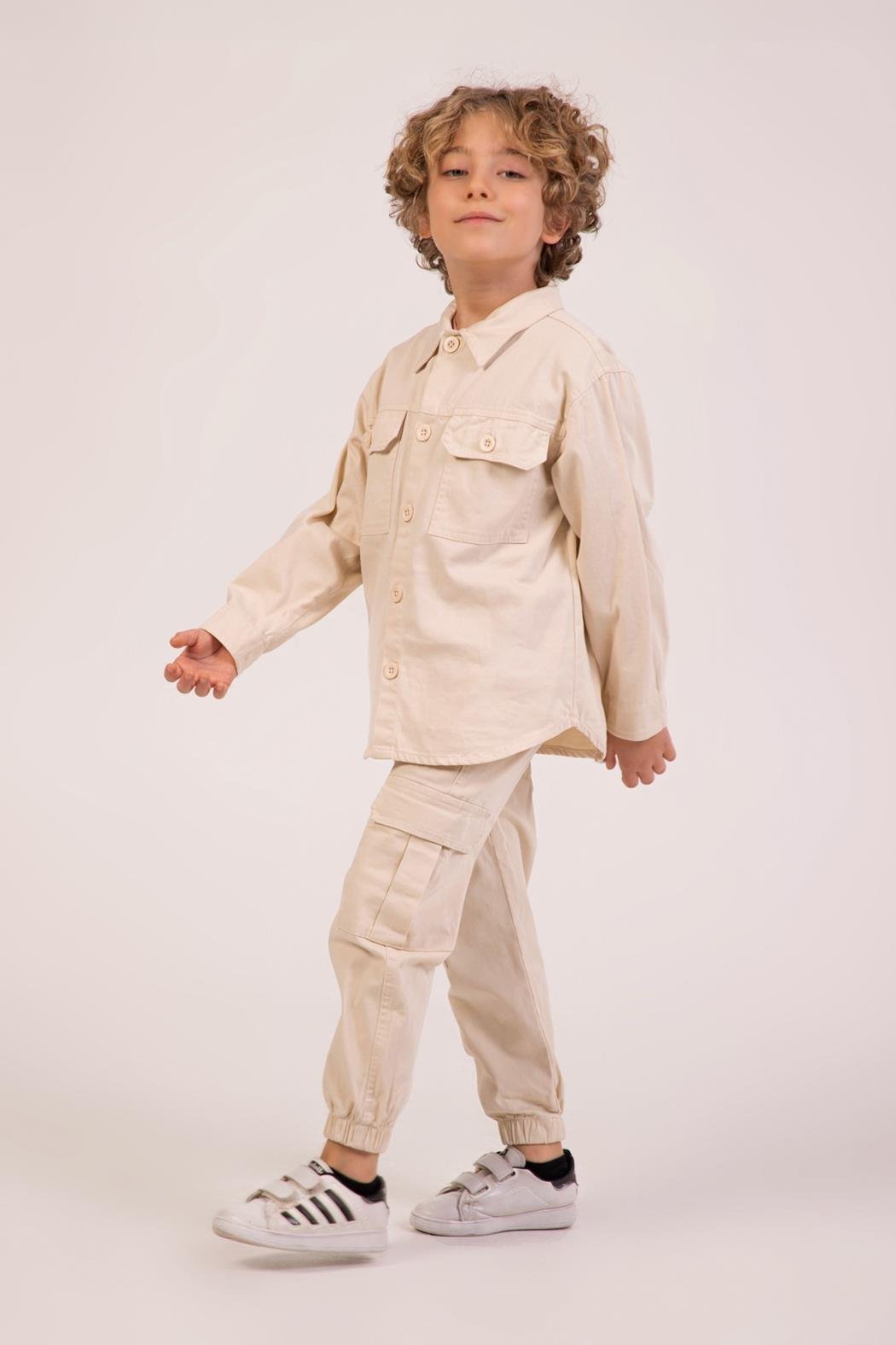 Kargo Cep Erkek Pantolon - Krem