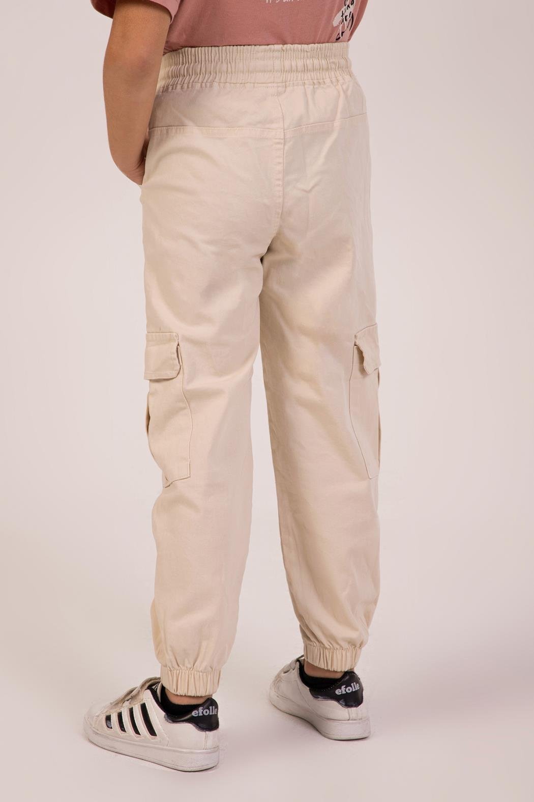 Kargo Cep Erkek Pantolon - Krem