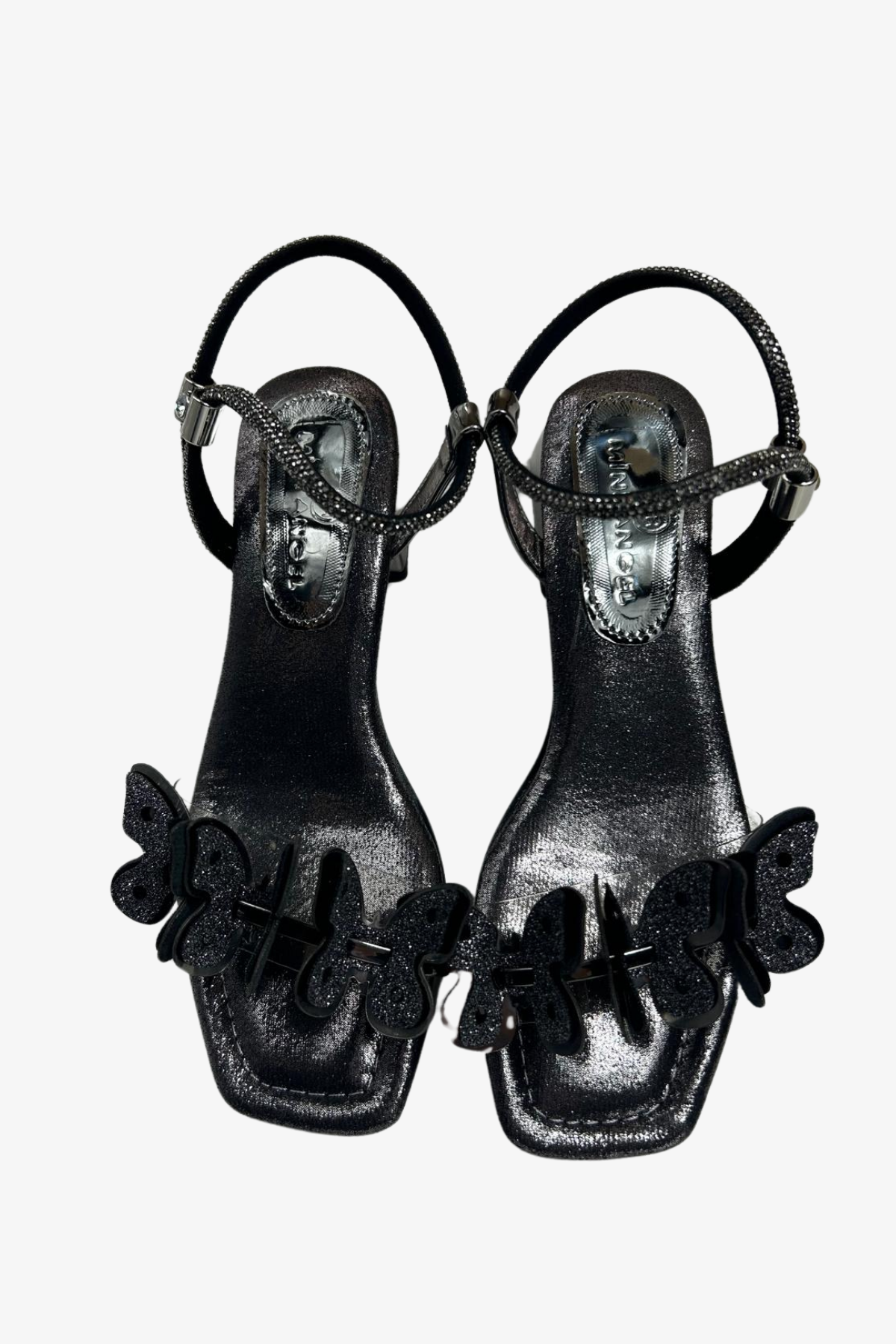 Kelebekli Tek Bant Topuklu Ayakkabı - Antrasit